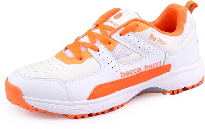 bacca bucci Boys Lace Cricket Shoes(White)