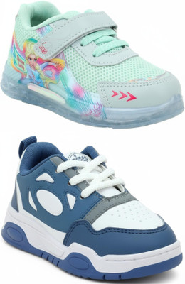 SELCAN Boys & Girls Velcro Sneakers(Green, 7.5-8 Years)