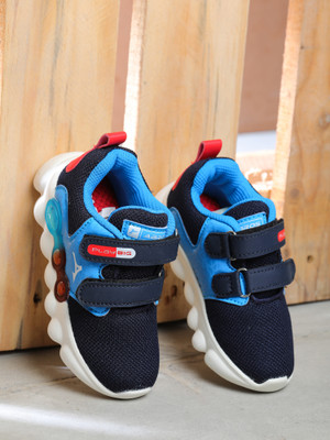 Abros Boys Velcro Running Shoes(Blue)