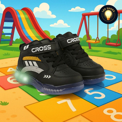 jootiyapa Boys & Girls Velcro Sneakers(Black, 7-8-YEARS)
