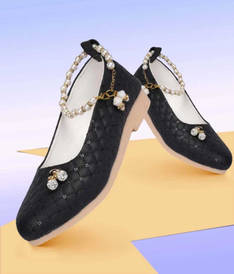 Mukunda Footwear Girls Slip on Ballerinas(Black, 7 - 8 Years)