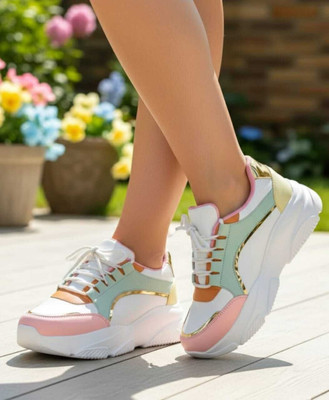 Shozie Girls Lace Sneakers(White, Depend on foot length)