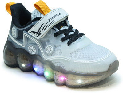 Abros Boys & Girls Velcro Running Shoes(Black, 4-4.5Y)