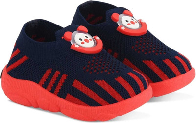AXROW Mickey Boys & Girls Slip on Sneakers(Dark Blue, 9 Months- 12 Months)