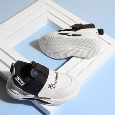 BINOS Boys & Girls Velcro Sneakers(Black, 8-10 Years)