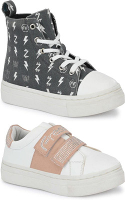 Fresh1947Feet Boys & Girls Lace Sneakers(Grey)
