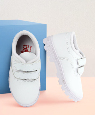 LIBERTY Boys & Girls Velcro Running Shoes(White, 8-8.5 Years)