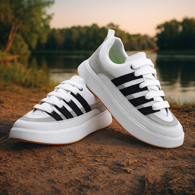 DUMPPY Boys Lace Running Shoes(White, 25 ABOVE)