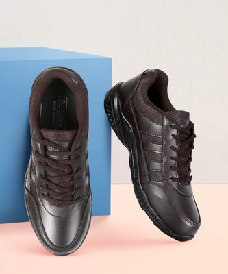 action Boys & Girls Lace School Shoes(Brown, 8 Years)