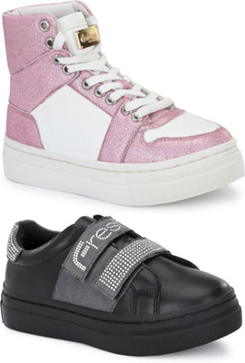 Fresh1947Feet Boys & Girls Lace Sneakers(Pink)