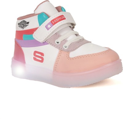 Lil Lollipop Boys & Girls Velcro Sneakers(Pink, 3.5-4 Years)