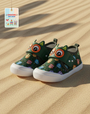 jootiyapa Boys Velcro Sneakers(Green, 6-9 Months)