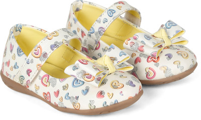 PlanetWear Girls Velcro Ballerinas(White)