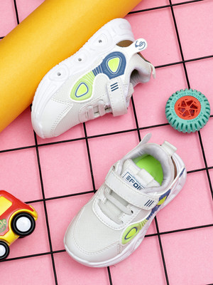 TOMSY CHOICE Boys & Girls Velcro Running Shoes(White, 3.5-4 Years)