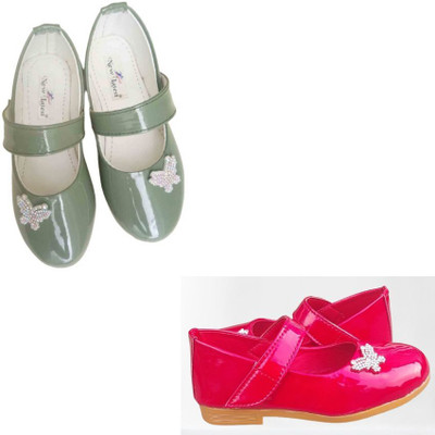 New latest Girls Slip on Ballerinas(Green, 8-8.5yr)