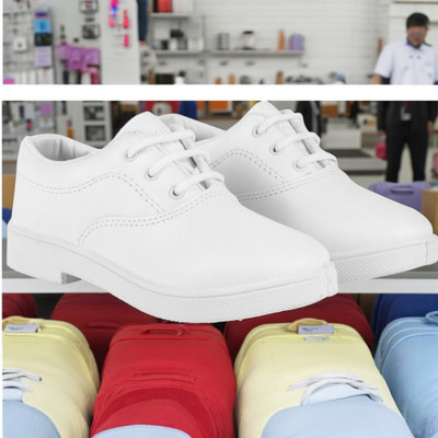 DAYZ Boys Lace Derby Shoes(White, 1.5 YEARS)