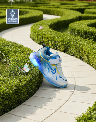 JOSMOS Boys Velcro Running Shoes(Multicolor, 4-4.5 Years)