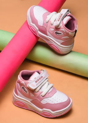 HOOH - Now comfort in fashion Boys & Girls Velcro Walking Shoes(Pink, 9-10 Years)