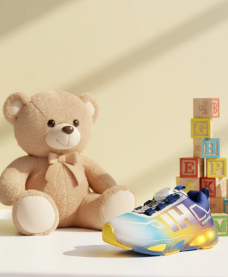 JOSMOS Boys & Girls Lace Sneakers(Yellow, 7-8 YEARS)