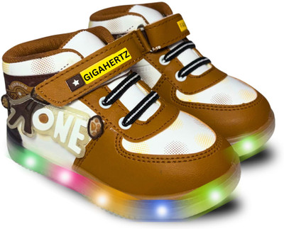 gigahertz Boys & Girls Velcro Sneakers(Tan, 2 - 2.5 years)