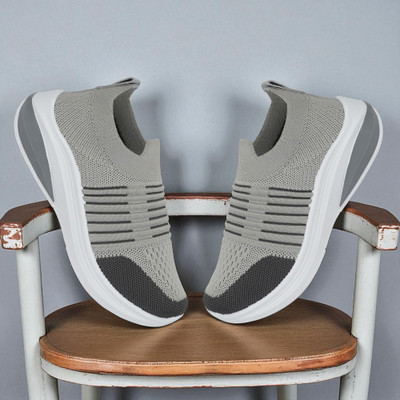 HouseOfCommon Boys Slip on Running Shoes(Grey, 8.5 - 9 Years)