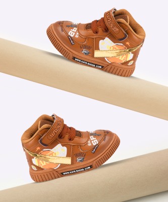 kats Boys & Girls Velcro Casual Boots(Brown)