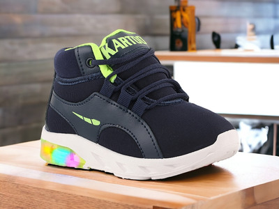 LEVOT Boys & Girls Lace Casual Boots(Blue, 3.5-4 Years)