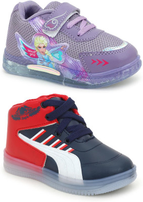 SELCAN Boys & Girls Velcro Sneakers(Pink, 2.5-3 Years)