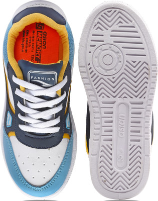 asian Boys Lace Sneakers(White, 11-12 Years)