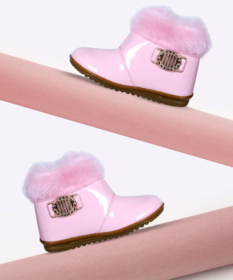 Ideal COLLECTION Girls Zip Casual Boots(Pink, 18-21 Months)