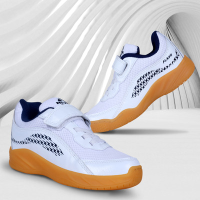 NIVIA Boys Velcro Running Shoes(White, 7-7.5 Years)