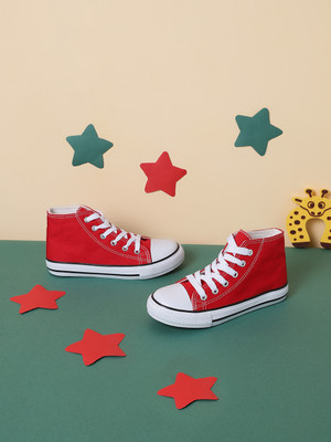 Truffle Collection Boys & Girls Lace Sneakers(Red, 10.5-11Y)