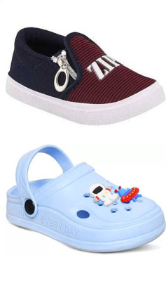 Firstcliq Boys & Girls Zip Sneakers(Blue, 2 to 2.5 year)