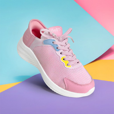 Hopits Boys Lace Sneakers(Pink, 8-8.5 Years)