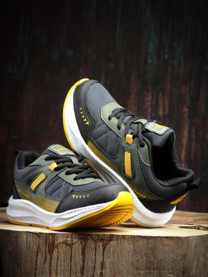 asian Boys Lace Running Shoes(Green, 10-11 Years)