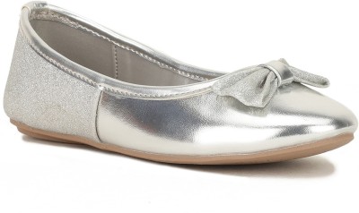 Bubblegummers Girls Slip on Ballerinas(Silver)