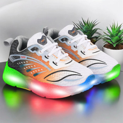 HOOH - Now comfort in fashion Boys & Girls Lace Sneakers(Orange, 7-8 Years)