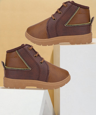 BERSACHE Boys Lace Sneakers(Brown, 8.5-9 Year)