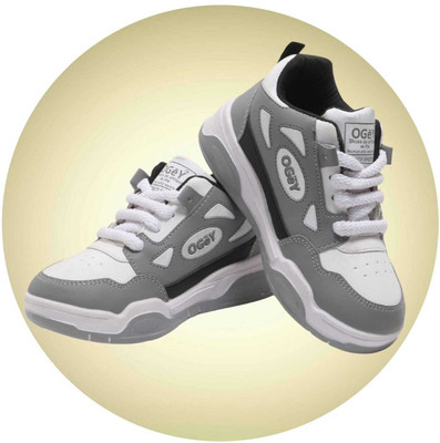 TOMSY CHOICE Boys & Girls Lace Sneakers(Grey, 10-11 Years)