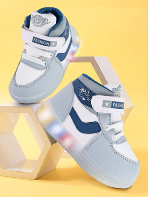 PASSION PETALS Boys & Girls Velcro Sneakers(Grey, 3-3.5Y)