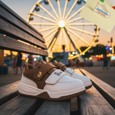 jootiyapa Boys & Girls Velcro Sneakers(Brown, 7-8-YEARS)