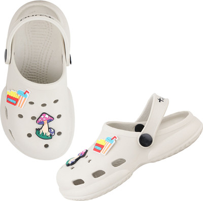 WELCOME Boys & Girls Slip on Clogs(Beige, 2.5-3)