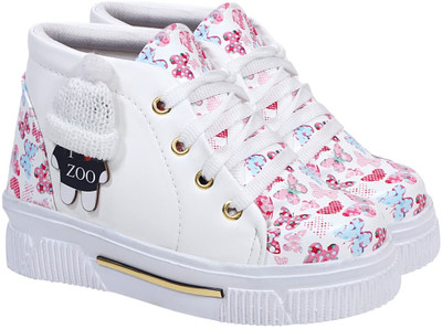 GNX Girls Lace Sneakers(White, 2.5 Years)