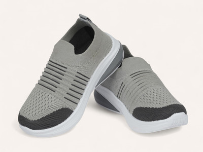 HouseOfCommon Boys Slip on Running Shoes(Grey, 8.5 - 9 Years)