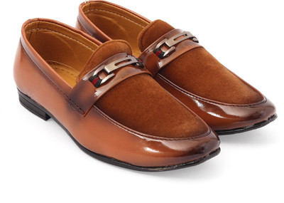 SIYA Boys Slip on Loafers(Tan, 5.5 - 6 Years)