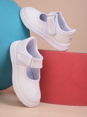 action Girls Strap School Shoes(White, 7 - 8 Years)