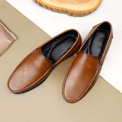 Rudrascape Boys Slip on Loafers(Tan, 16 - 18 Years)