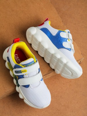 Abros Boys Velcro Running Shoes(White)