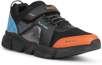 LIBERTY Boys Velcro Running Shoes(Black, 8.5-9 Years)