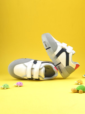 Stefens Boys & Girls Velcro Sneakers(White, 6-6.5 Years)